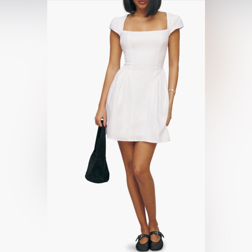 REFORMATION OAKLEY DRESS IN WHITE
